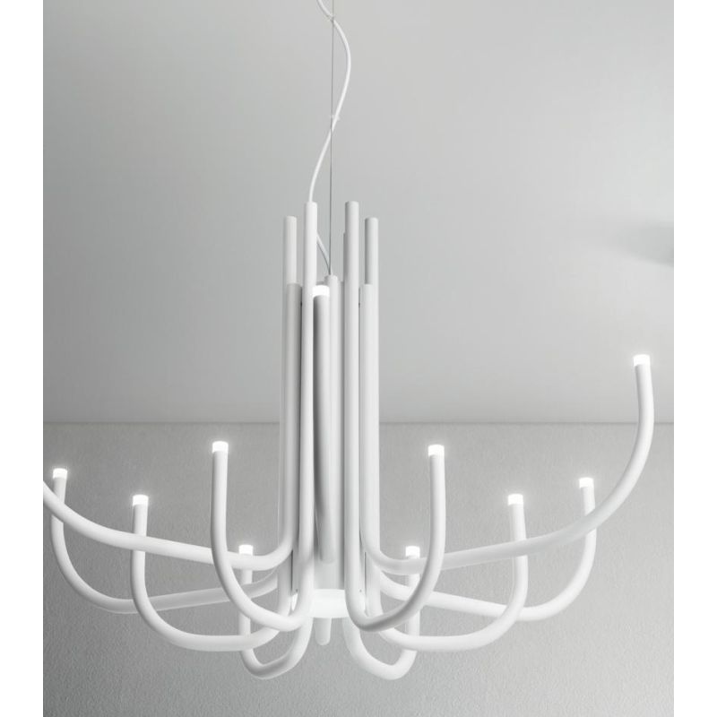 NOUVEAU LAMPADARIO TRE COLORI LED 46W 3000K DIAMETRO 78 CM DI ONDALUCE ONDALUCE CICIRIELLO - Cristalensi Shop Online