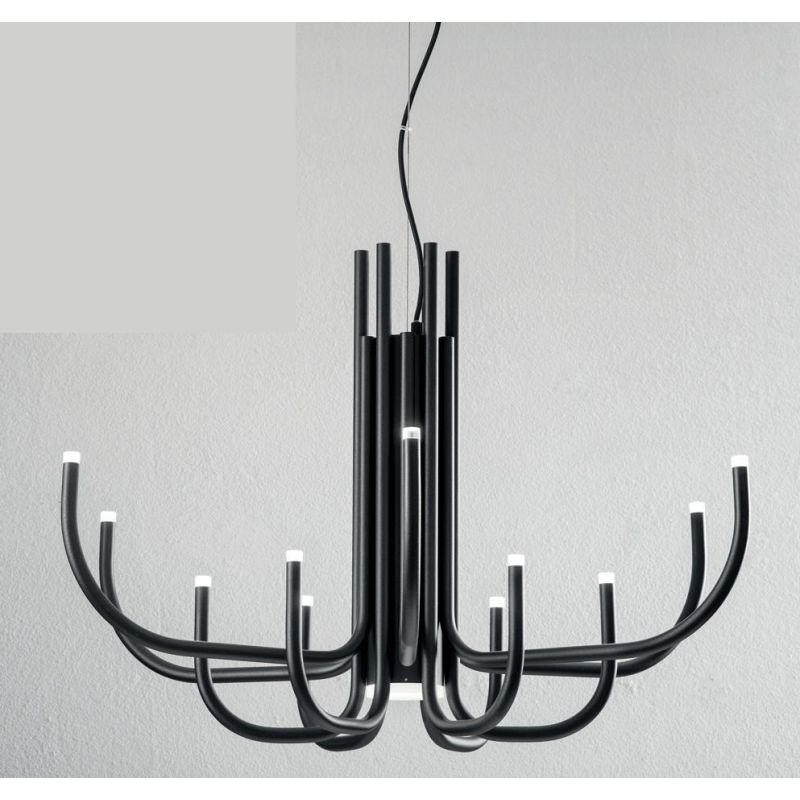 NOUVEAU LAMPADARIO TRE COLORI LED 46W 3000K DIAMETRO 78 CM DI ONDALUCE ONDALUCE CICIRIELLO - Cristalensi Shop Online