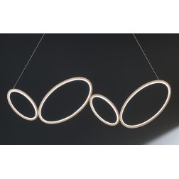 RICE SOSPENSIONE MODERNA 4 ANELLI LED 35W LUCE 3000K DIMMERABILE METALLO BIANCO O ORO ONDALUCE CICIRIELLO - Cristalensi Shop Onl 2