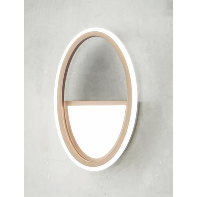 RICE APPLIQUE OVALE MODERNA LED 10W LUCE 3000K METALLO BIANCO O ORO ALTEZZA CM 27 ONDALUCE CICIRIELLO - Cristalensi Shop Online