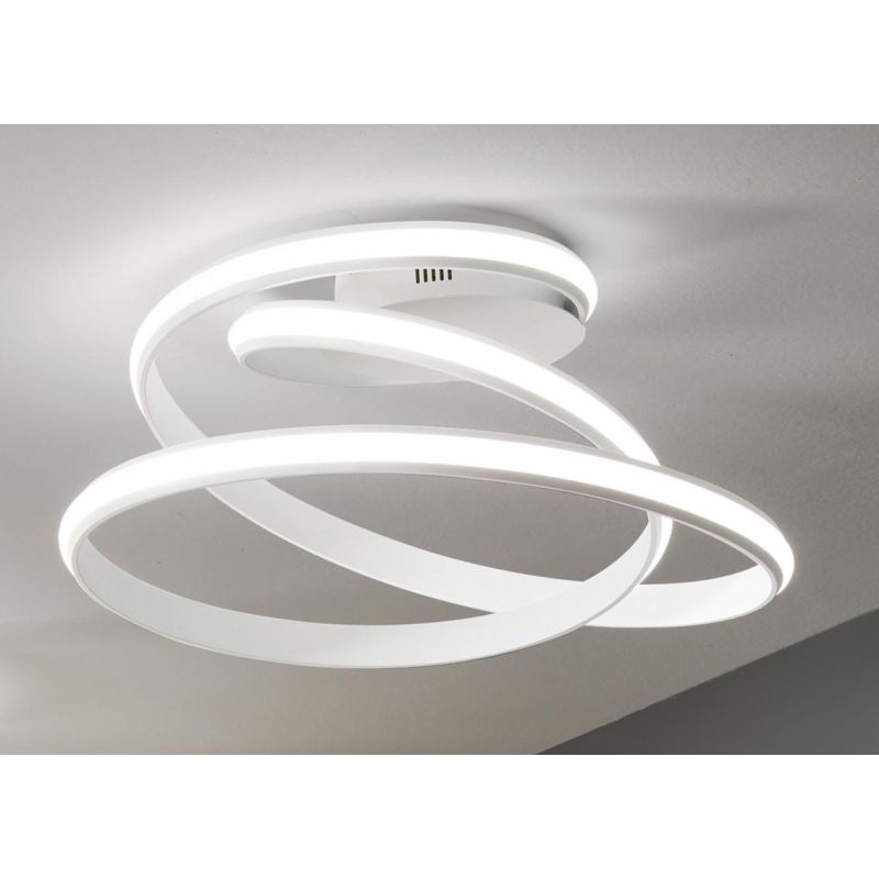 VUELTA PLAFONIERA MODERNA A LED INTEGRATO 37W DIMMERABILE GRIGIA O BIANCA ONDALUCE CICIRIELLO - Cristalensi Shop Online