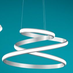 VUELTA SOSPENSIONE LAMPADARIO LED INTEGRATO 50W DIMMERABILE GRIGIA O BIANCA ONDALUCE CICIRIELLO - Cristalensi Shop Online