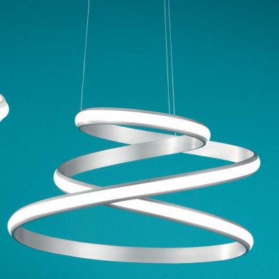 VUELTA SOSPENSIONE LAMPADARIO LED INTEGRATO 50W DIMMERABILE GRIGIA O BIANCA ONDALUCE CICIRIELLO - Cristalensi Shop Online