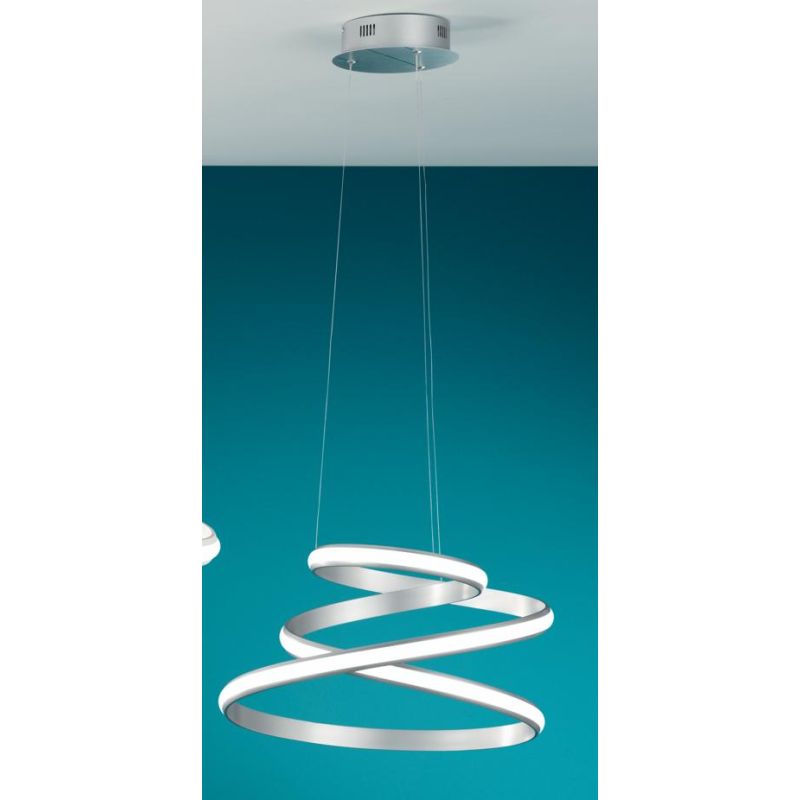 VUELTA SOSPENSIONE LAMPADARIO LED INTEGRATO 50W DIMMERABILE GRIGIA O BIANCA ONDALUCE CICIRIELLO - Cristalensi Shop Online
