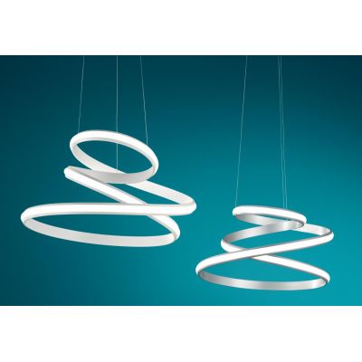 VUELTA SOSPENSIONE LAMPADARIO LED INTEGRATO 50W DIMMERABILE GRIGIA O BIANCA ONDALUCE CICIRIELLO - Cristalensi Shop Online