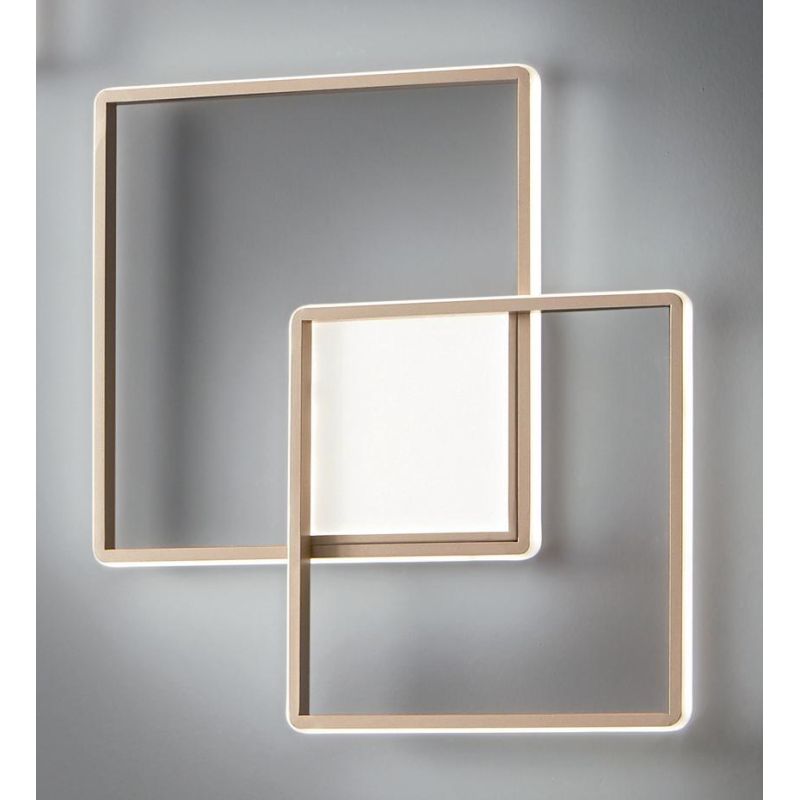 DOWEL PLAFONIERA APPLIQUE GRANDE LED 3000K DIMMERABILE MONTATURA ORO O SILVER ONDALUCE CICIRIELLO - Cristalensi Shop Online
