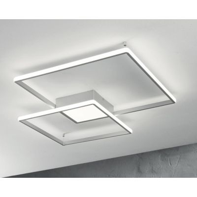 DOWEL PLAFONIERA APPLIQUE PICCOLA LED 46W DIMMERABILE MONTATURA SILVER ONDALUCE CICIRIELLO - Cristalensi Shop Online