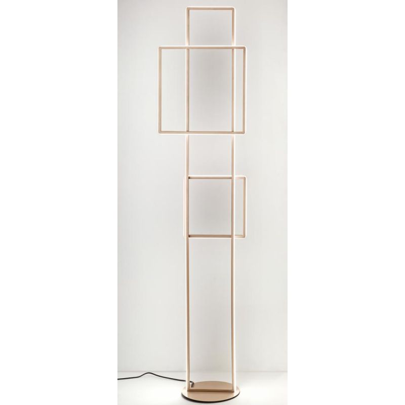 DOWEL PIANTANA MODERNA LED 77W LUCE 3000K DIMMERABILE MONTATURA ORO OPACO O SILVER DI ONDALUCE ONDALUCE CICIRIELLO - Cristalensi