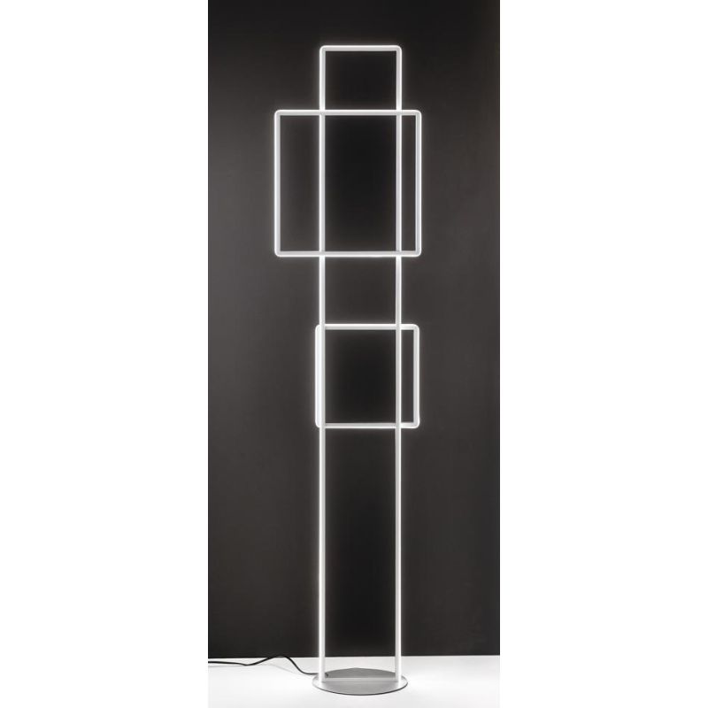 DOWEL PIANTANA MODERNA LED 77W LUCE 3000K DIMMERABILE MONTATURA ORO OPACO O SILVER DI ONDALUCE ONDALUCE CICIRIELLO - Cristalensi