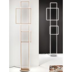 DOWEL PIANTANA MODERNA LED 77W LUCE 3000K DIMMERABILE MONTATURA ORO OPACO O SILVER DI ONDALUCE ONDALUCE CICIRIELLO - Cristalensi