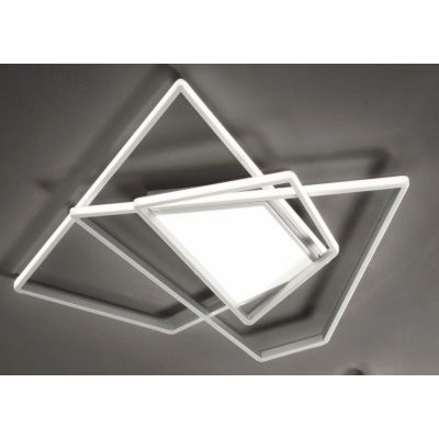 GALAXY PLAFONIERA GRANDE L87 CM IN METALLO SILVER O ORO LED 90W LUCE 3000K-4000K DIMMERABILE MODERNA ONDALUCE CICIRIELLO - Crist