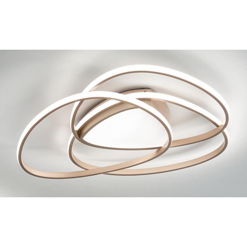 ROSE PLAFONIERA GRANDE D75 CM IN METALLO ORO O SILVER LED 80W DIMMERABILE MODERNA ONDALUCE CICIRIELLO - Cristalensi Shop Online