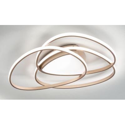 ROSE PLAFONIERA GRANDE D75 CM IN METALLO ORO O SILVER LED 80W DIMMERABILE MODERNA ONDALUCE CICIRIELLO - Cristalensi Shop Online