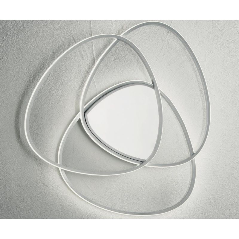 ROSE PLAFONIERA GRANDE D75 CM IN METALLO ORO O SILVER LED 80W DIMMERABILE MODERNA ONDALUCE CICIRIELLO - Cristalensi Shop Online