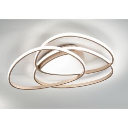 ROSE PLAFONIERA MEDIA D65 CM IN METALLO SILVER O ORO LED 75W DIMMERABILE MODERNA ONDALUCE CICIRIELLO - Cristalensi Shop Online