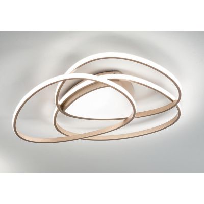 ROSE PLAFONIERA MEDIA D65 CM IN METALLO SILVER O ORO LED 75W DIMMERABILE MODERNA ONDALUCE CICIRIELLO - Cristalensi Shop Online