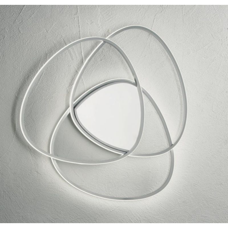 ROSE PLAFONIERA MEDIA D65 CM IN METALLO SILVER O ORO LED 75W DIMMERABILE MODERNA ONDALUCE CICIRIELLO - Cristalensi Shop Online