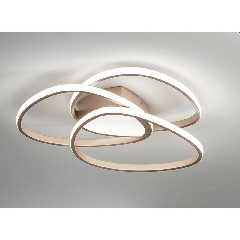 ROSE PLAFONIERA PICCOLA D55 CM IN METALLO ORO O SILVER LED 60W DIMMERABILE MODERNA ONDALUCE CICIRIELLO - Cristalensi Shop Online