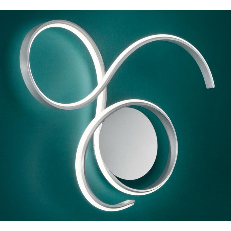 TWIST APPLIQUE PLAFONIERA GRANDE LED INTEGRATO 57W GRIGIA O BIANCA MODERNA ONDALUCE CICIRIELLO - Cristalensi Shop Online