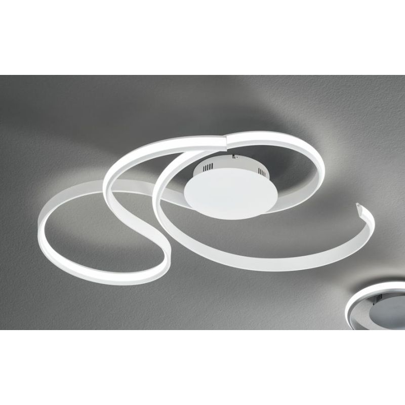 TWIST APPLIQUE PLAFONIERA PICCOLA GRIGIA O BIANCA LED INTEGRATO 41W MODERNA ONDALUCE CICIRIELLO - Cristalensi Shop Online