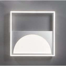 ART PLAFONIERA GRANDE L50 METALLO FINITURA SILVER LED 40W LUCE 3000K-4000K DIMMERABILE QUADRATA ONDALUCE CICIRIELLO - Cristalens