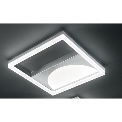 ART PLAFONIERA GRANDE L50 METALLO FINITURA SILVER LED 40W LUCE 3000K-4000K DIMMERABILE QUADRATA ONDALUCE CICIRIELLO - Cristalens