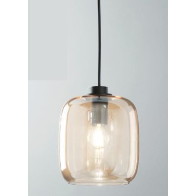 VERVE SOSPENSIONE SINGOLA IN VETRO SOFFIATO TRASPARENTE, FUME, AMBRA O VERDE D16 CM ATTACCO E14 MODERNA ONDALUCE CICIRIELLO - Cr