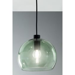 VERVE SOSPENSIONE SINGOLA IN VETRO SOFFIATO TRASPARENTE, FUME, AMBRA O VERDE D20 CM ATTACCO E14 MODERNA ONDALUCE CICIRIELLO - Cr