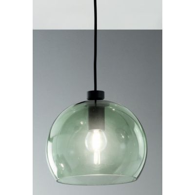 VERVE SOSPENSIONE SINGOLA IN VETRO SOFFIATO TRASPARENTE, FUME, AMBRA O VERDE D20 CM ATTACCO E14 MODERNA ONDALUCE CICIRIELLO - Cr