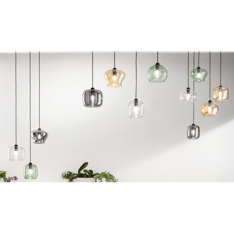 VERVE SOSPENSIONE MODERNA CON DECENTRO 12 DIFFUSORI IN VETRO SOFFIATO MULTICOLORE ONDALUCE CICIRIELLO - Cristalensi Shop Online