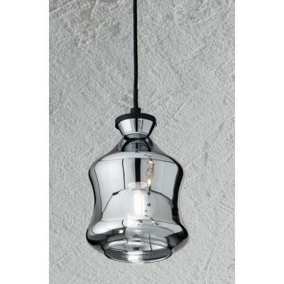 PIN SOSPENSIONE SINGOLA IN VETRO SOFFIATO FUME O AMBRA D15 CM ATTACCO E14 STILE VINTAGE ONDALUCE CICIRIELLO - Cristalensi Shop O