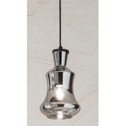 PIN SOSPENSIONE SINGOLA STILE VINTAGE IN VETRO SOFFIATO FUME O AMBRA D15 CM ATTACCO E14 ONDALUCE CICIRIELLO - Cristalensi Shop O 2