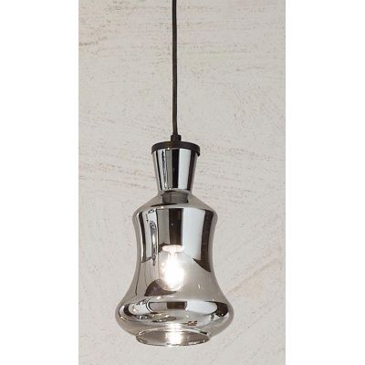 PIN SOSPENSIONE SINGOLA STILE VINTAGE IN VETRO SOFFIATO FUME O AMBRA D15 CM ATTACCO E14 ONDALUCE CICIRIELLO - Cristalensi Shop O