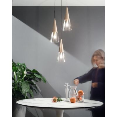 TRENTO SOSPENSIONE ROTONDA 3 LUCI MODERNO IN METALLO ORO,CROMO O NERO VETRI TRASPARENTI O A SPECCHIO ONDALUCE CICIRIELLO - Crist