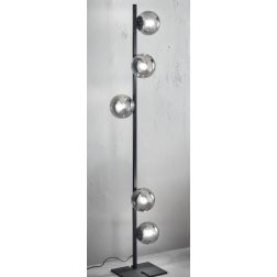 MONILE PIANTANA MODERNA IN METALLO NERO O ORO CON 5 SFERE IN VETRO SOFFIATO FUME O BIANCHE ONDALUCE CICIRIELLO - Cristalensi Sho 2