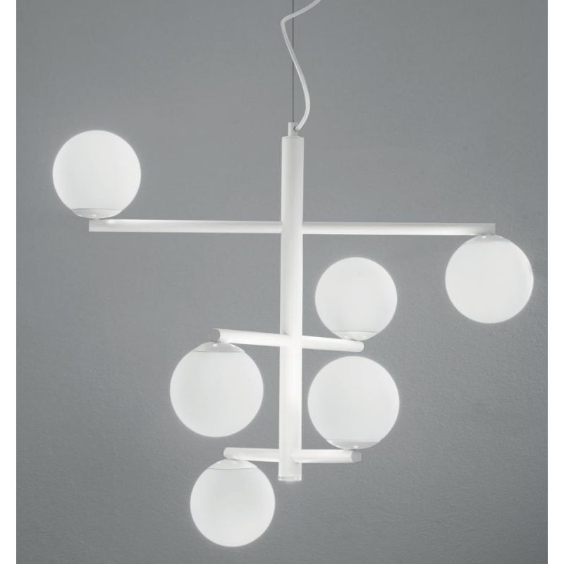 GIZAH LAMPADARIO 6 LUCI BIANCO, ORO O NERO DIAMETRO 80 CM LAMPADINE LED SOSTITUIBILI ONDALUCE CICIRIELLO - Cristalensi Shop Onli