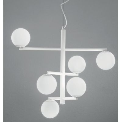 GIZAH LAMPADARIO 6 LUCI BIANCO, ORO O NERO DIAMETRO 80 CM LAMPADINE LED SOSTITUIBILI ONDALUCE CICIRIELLO - Cristalensi Shop Onli