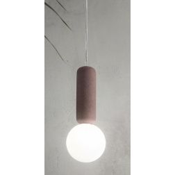 ROCK SOSPENSIONE SINGOLA CON DIFFUSORE A SFERA IN VETRO SATINATO BIANCO E DETTAGLI IN CEMENTO 3 COL ONDALUCE CICIRIELLO - Crista 2