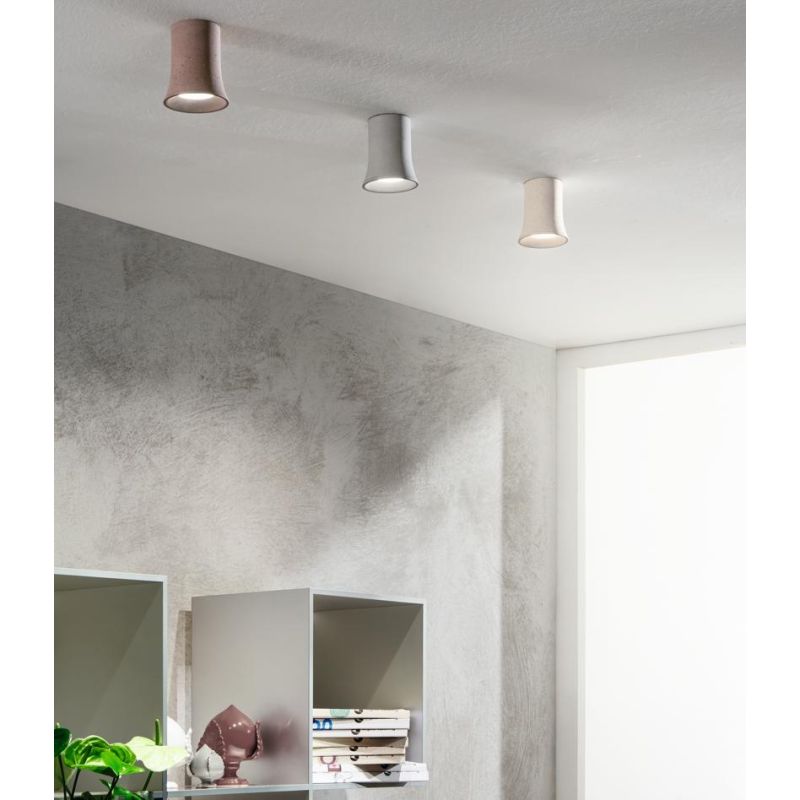 ROCK FARETTO IN CEMENTO 3 COLORI ATTACCO GU10 DESIGN MODERNO D7,7 CM ALTEZZA 11 CM ONDALUCE CICIRIELLO - Cristalensi Shop Online