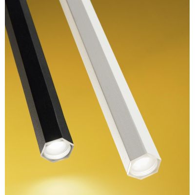 EXAGON SOSPENSIONE SINGOLA ESAGONALE IN METALLO BIANCO O NERO LED 5W LUCE 3000K MODERNA ONDALUCE CICIRIELLO - Cristalensi Shop O