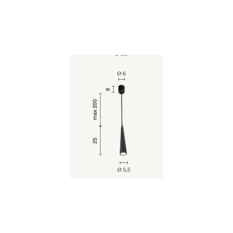 NOA SOSPENSIONE SINGOLA 2 MISURE DI FORMA CONICA METALLO NERO,BIANCO O ORO LAMPADINA GU10 ONDALUCE CICIRIELLO - Cristalensi Shop