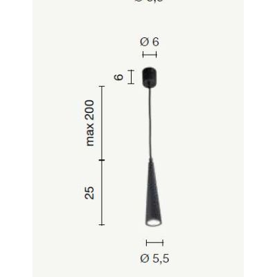 NOA SOSPENSIONE SINGOLA 2 MISURE DI FORMA CONICA METALLO NERO,BIANCO O ORO LAMPADINA GU10 ONDALUCE CICIRIELLO - Cristalensi Shop