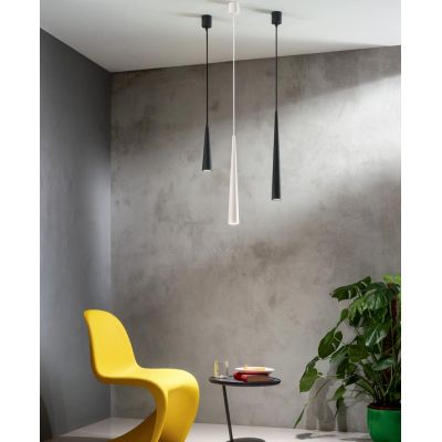 NOA SOSPENSIONE SINGOLA 2 MISURE DI FORMA CONICA METALLO NERO,BIANCO O ORO LAMPADINA GU10 ONDALUCE CICIRIELLO - Cristalensi Shop