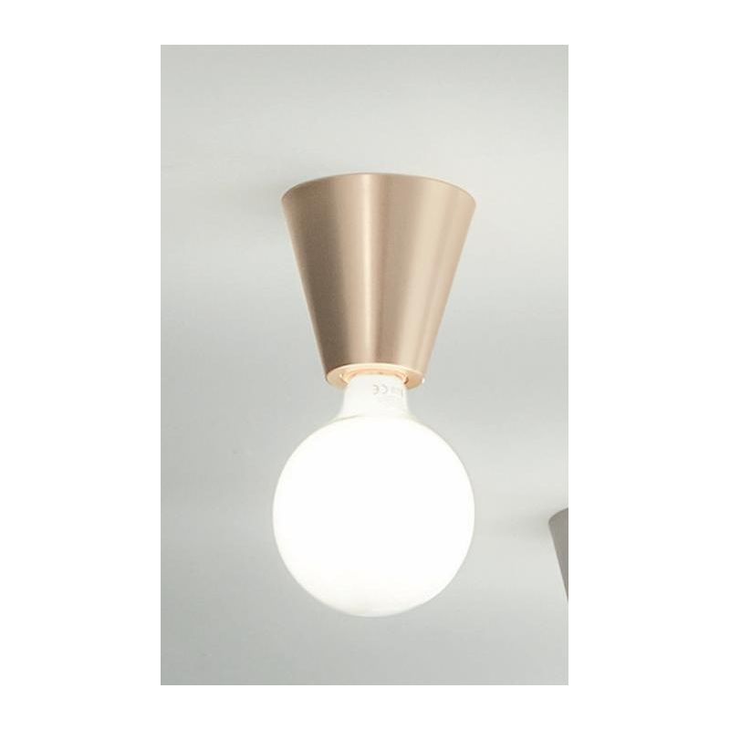 FOG PLAFONIERA PICCOLA A PIRAMIDE MODERNA CON LAMPADINA A VISTA E27 DISPONIBILE IN 4 COLORI ONDALUCE CICIRIELLO - Cristalensi Sh