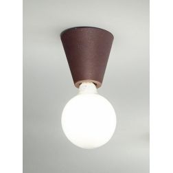 FOG PLAFONIERA PICCOLA A PIRAMIDE MODERNA CON LAMPADINA A VISTA E27 DISPONIBILE IN 4 COLORI ONDALUCE CICIRIELLO - Cristalensi Sh 2