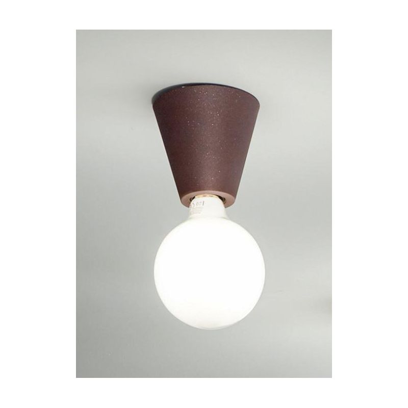 FOG PLAFONIERA PICCOLA A PIRAMIDE MODERNA CON LAMPADINA A VISTA E27 DISPONIBILE IN 4 COLORI ONDALUCE CICIRIELLO - Cristalensi Sh