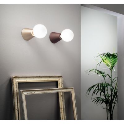 FOG PLAFONIERA PICCOLA A PIRAMIDE MODERNA CON LAMPADINA A VISTA E27 DISPONIBILE IN 4 COLORI ONDALUCE CICIRIELLO - Cristalensi Sh