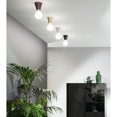 FOG PLAFONIERA PICCOLA A PIRAMIDE MODERNA CON LAMPADINA A VISTA E27 DISPONIBILE IN 4 COLORI ONDALUCE CICIRIELLO - Cristalensi Sh