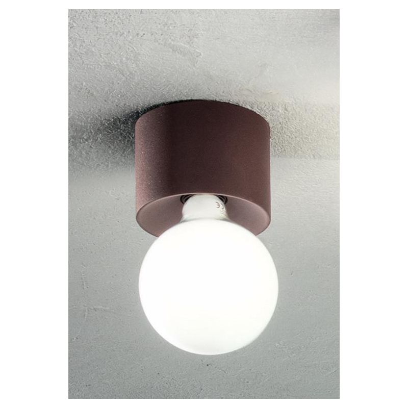 BOW PLAFONIERA PICCOLA ROTONDA MODERNA CON LAMPADINA A VISTA E27 DISPONIBILE IN 4 COLORI ONDALUCE CICIRIELLO - Cristalensi Shop