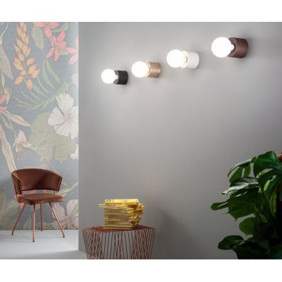 BOW PLAFONIERA PICCOLA ROTONDA MODERNA CON LAMPADINA A VISTA E27 DISPONIBILE IN 4 COLORI ONDALUCE CICIRIELLO - Cristalensi Shop